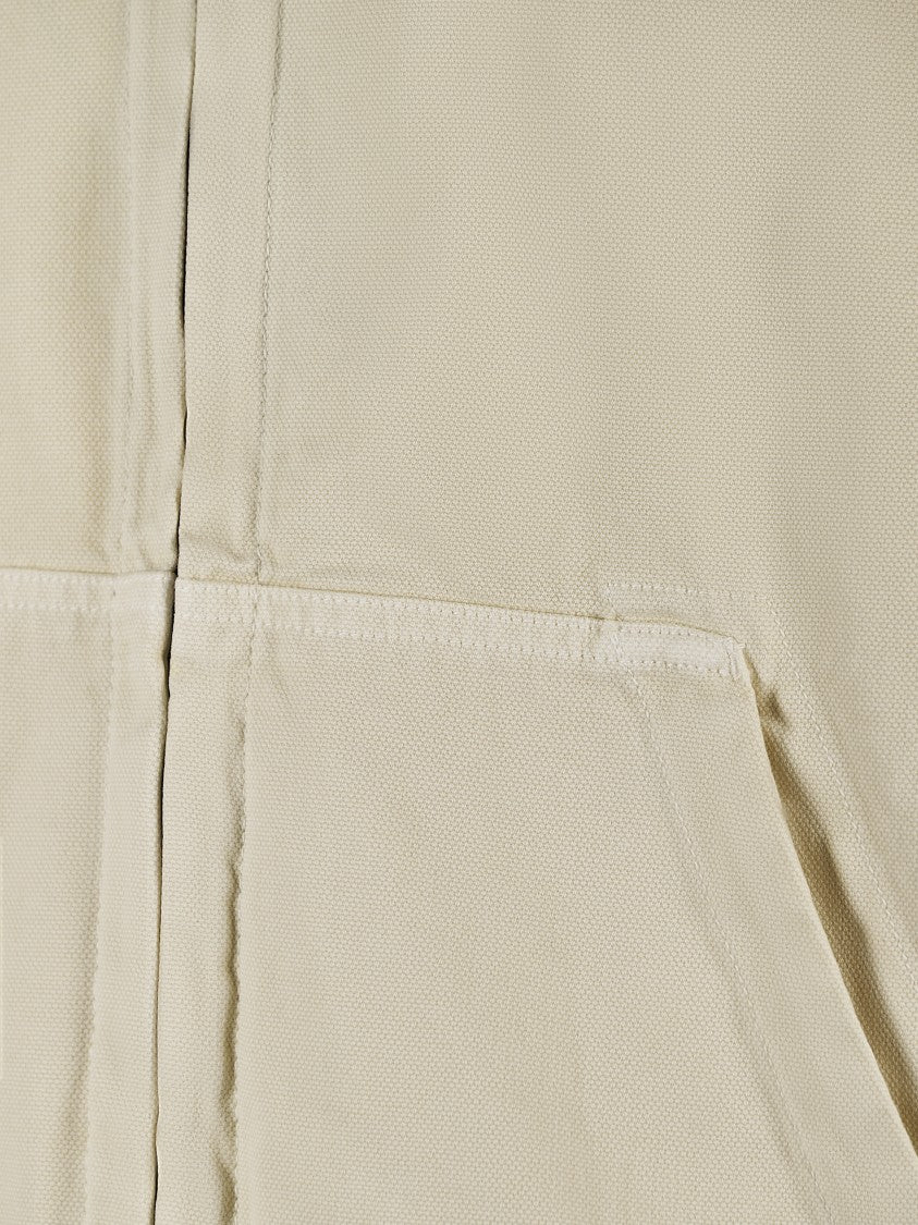 Stone Island Cream Hooded Sweater With Textured Fabric