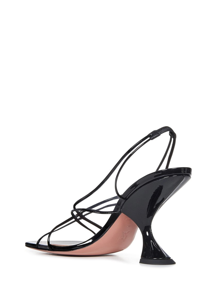 Amina Muaddi Curved Heel Sandals With Transparent Pvc