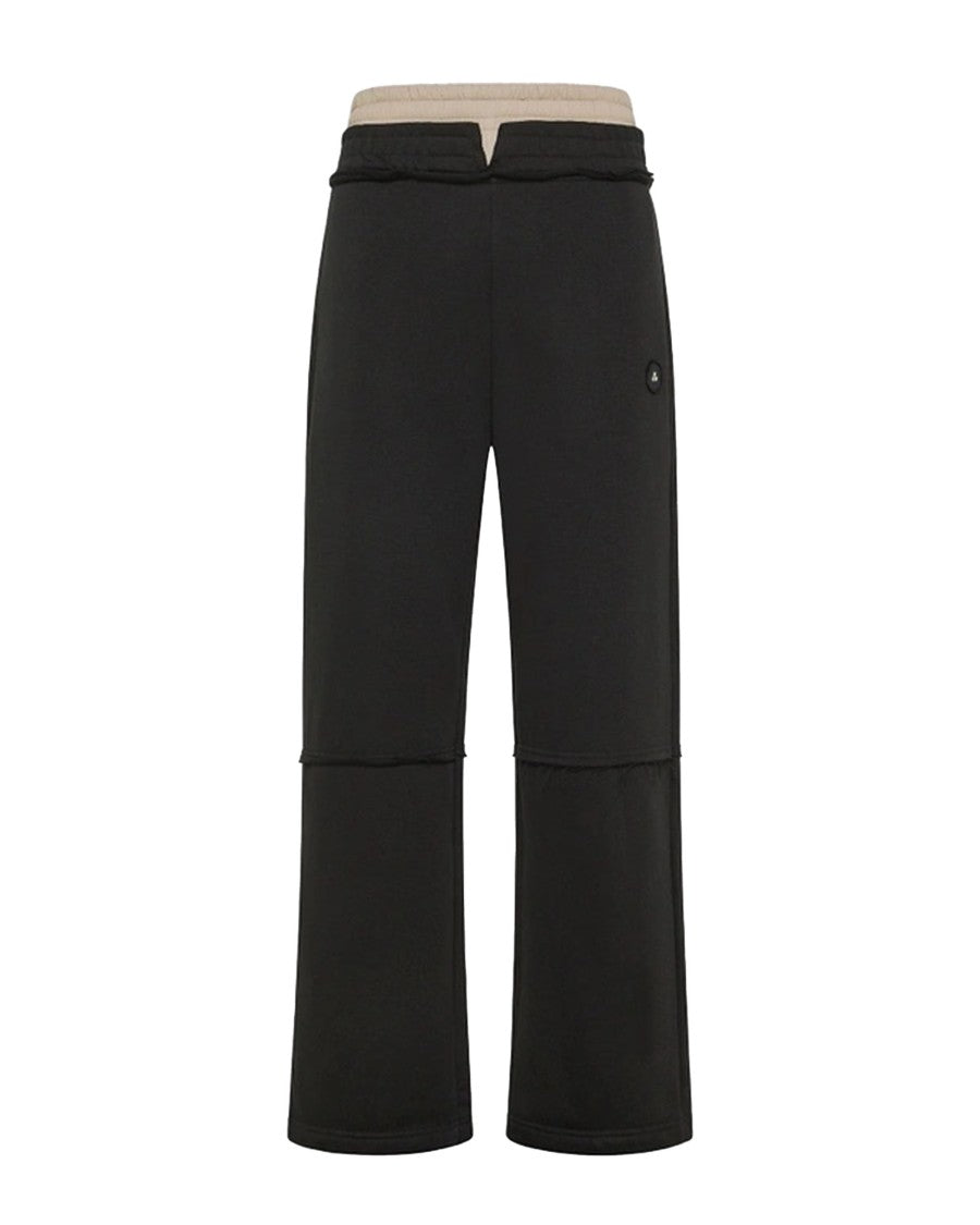 Peuterey Black Double-Waisted Fleece Joggers