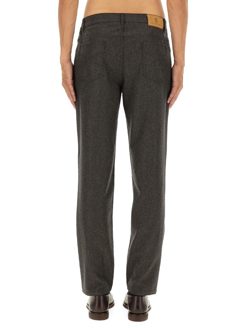 Brunello Cucinelli Straight-Leg Five-Pocket Pants In Soft Virgin Wool
