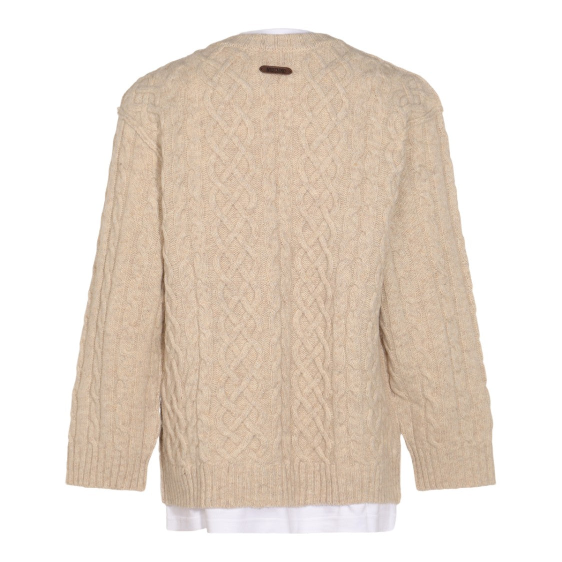 Moschino Classic Cable Knit Sweater With Crew Neckline