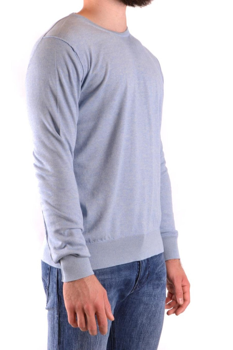 Dondup Fine-Knit Light Blue Sweater With Crew Neckline