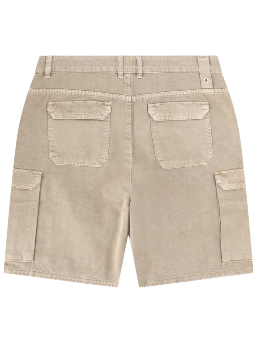 Represent Beige Relaxed Fit Cotton Cargo Shorts