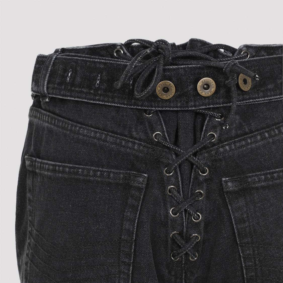 Jean Paul Gaultier Denim Jeans With Lacing And Knee Bonding Detail