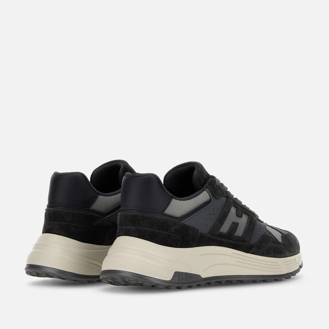Hogan Sophisticated Lace-Up Sneakers With Calfskin Finish