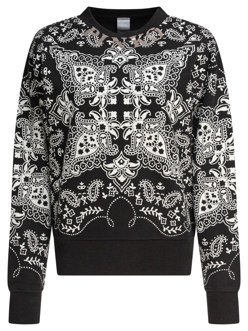 Pinko Paisley Pattern Cotton Sweatshirt
