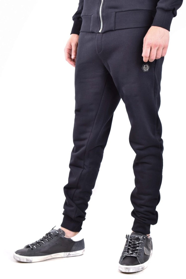 Philipp Plein Black Cotton-Polyester Jogger Sweatpants