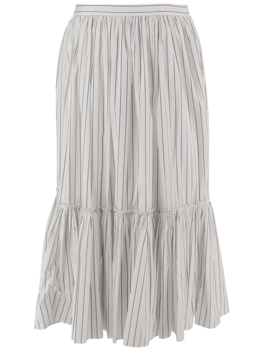 Jil Sander Cotton Skirt With Striped Pattern