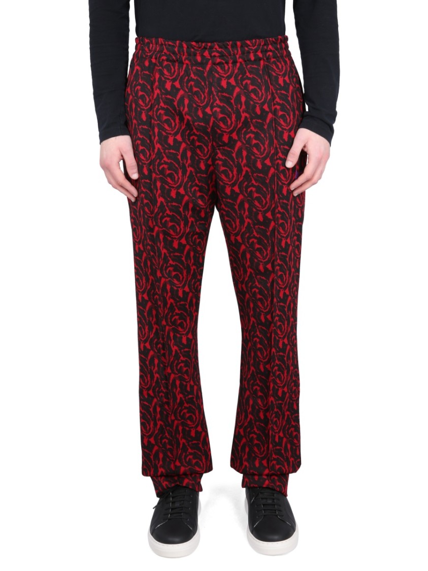 Baracuta X Needles Red Pants With Logo And Pattern