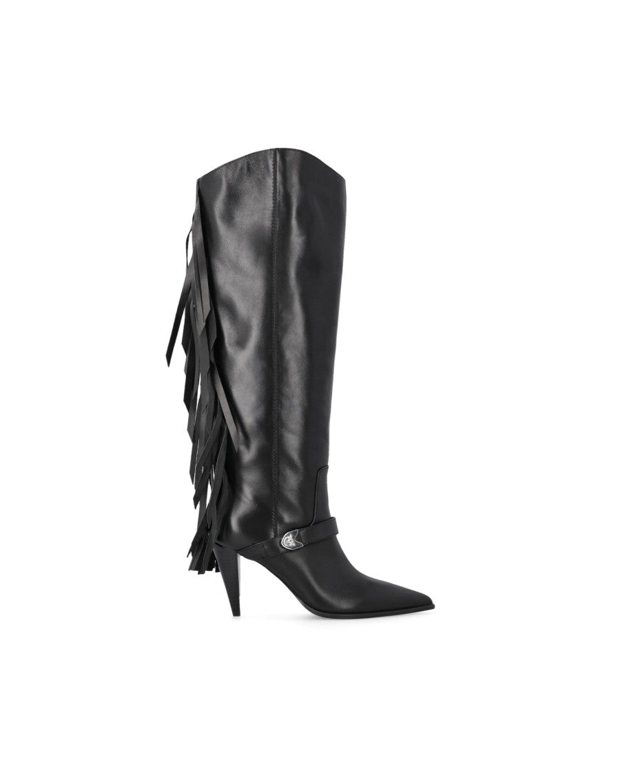 Pinko Black Nappa Leather Vane 03 Boots