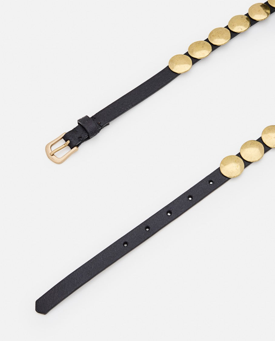 Golden Goose Black Trinidad Thin Washed Leather Belt