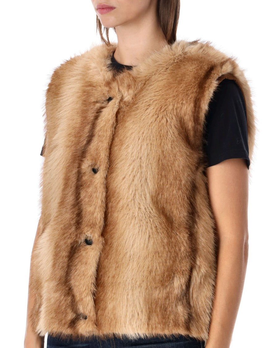 Urbancode Vest Fur Boxy Plush Fur Vest