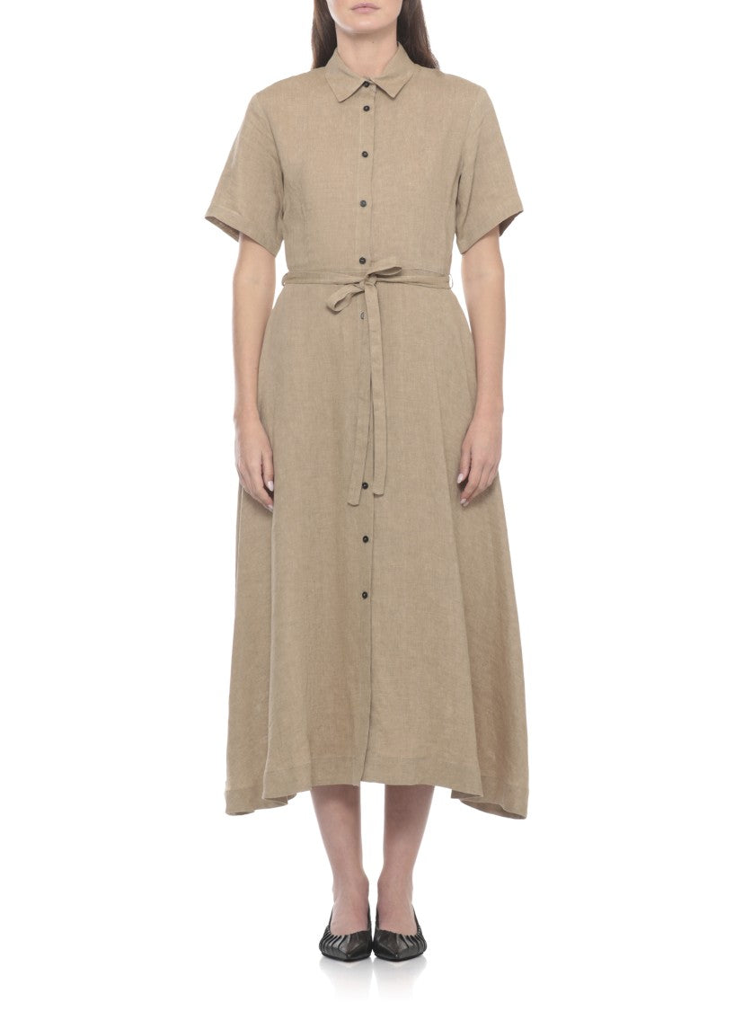 Antonelli Firenze Mason Midi Dress With Classic Collar And Flared Silhouette