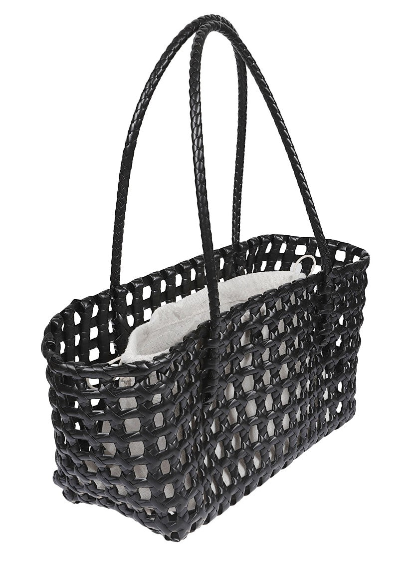 La Piscine Open Mesh Tote Bag With Braided Handles