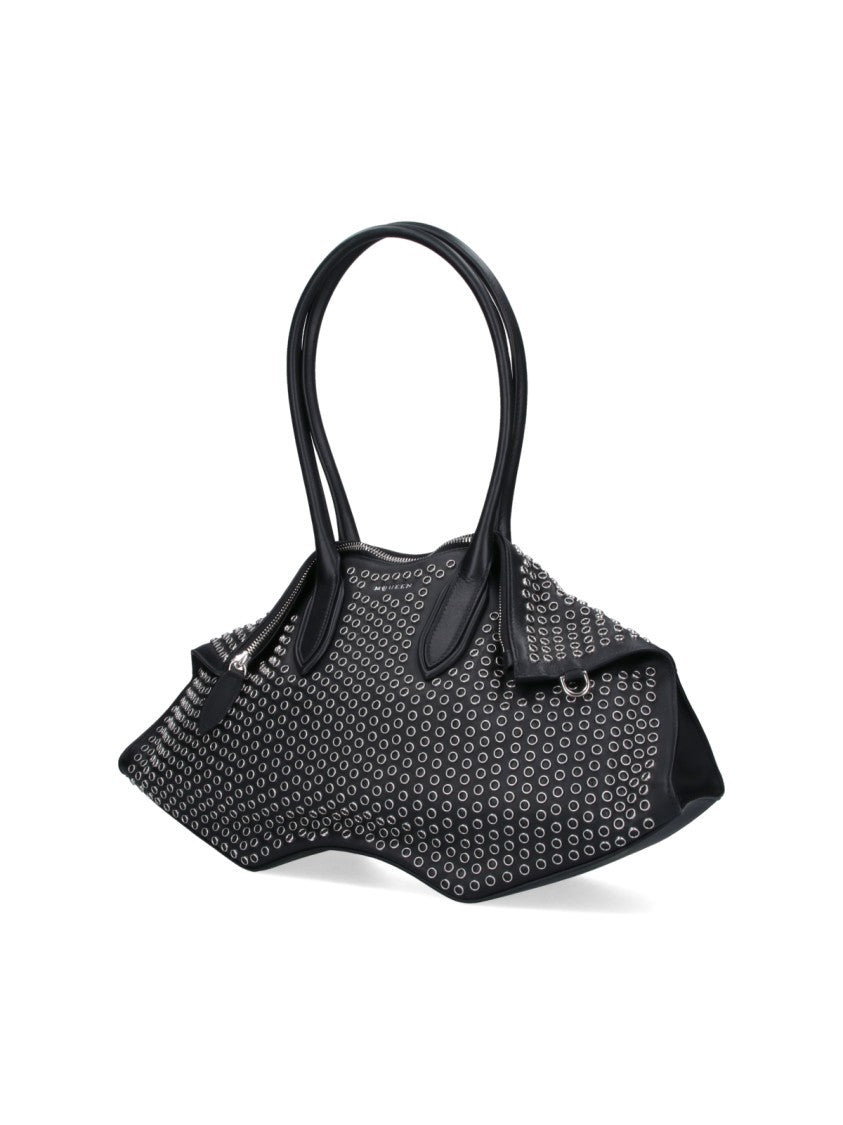Alexander Mcqueen Structured Black Handbag With Minimalist Design