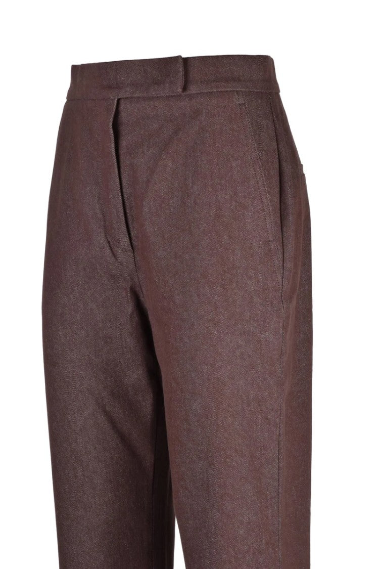 Max Mara Brown Flared Trousers With High Waist