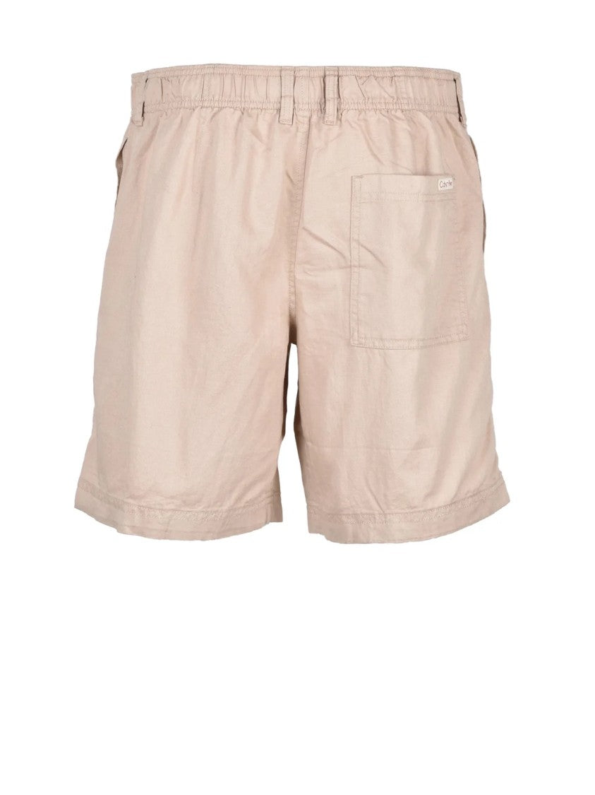 Calvin Klein Jeans Beige Relaxed Fit Cotton-Linen Bermuda Shorts