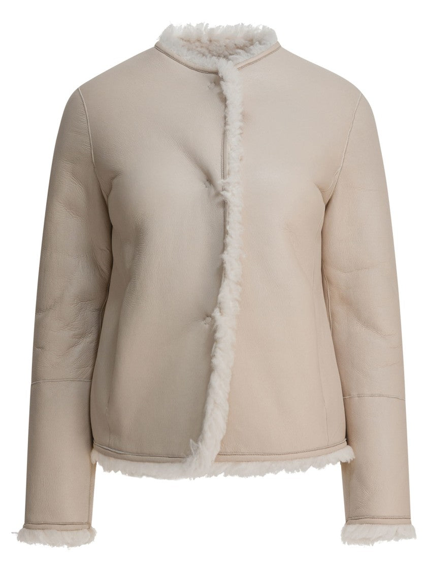 Furling By Giani Reversible Textured Shearling And Leather Jacket