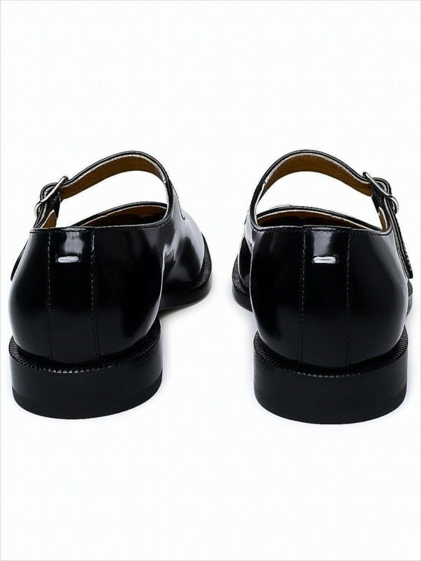 Maison Margiela Split-Toe Black Calfskin Loafers With Adjustable Strap