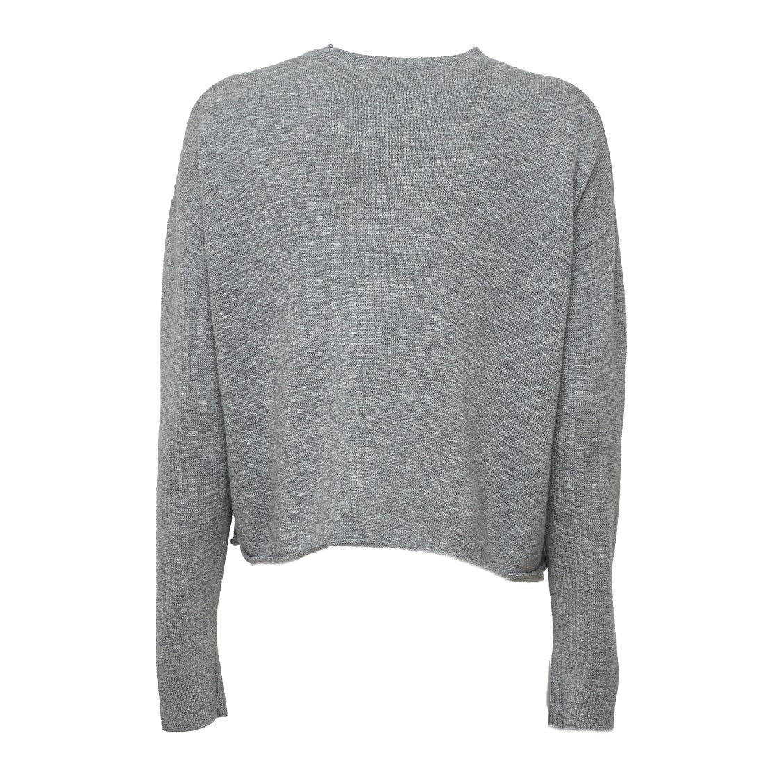 Autry Heathered Grey Ribbed Wool Sweater