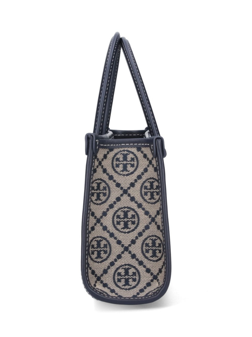 Tory Burch Tote Bag With Jacquard Logo And Leather Details
