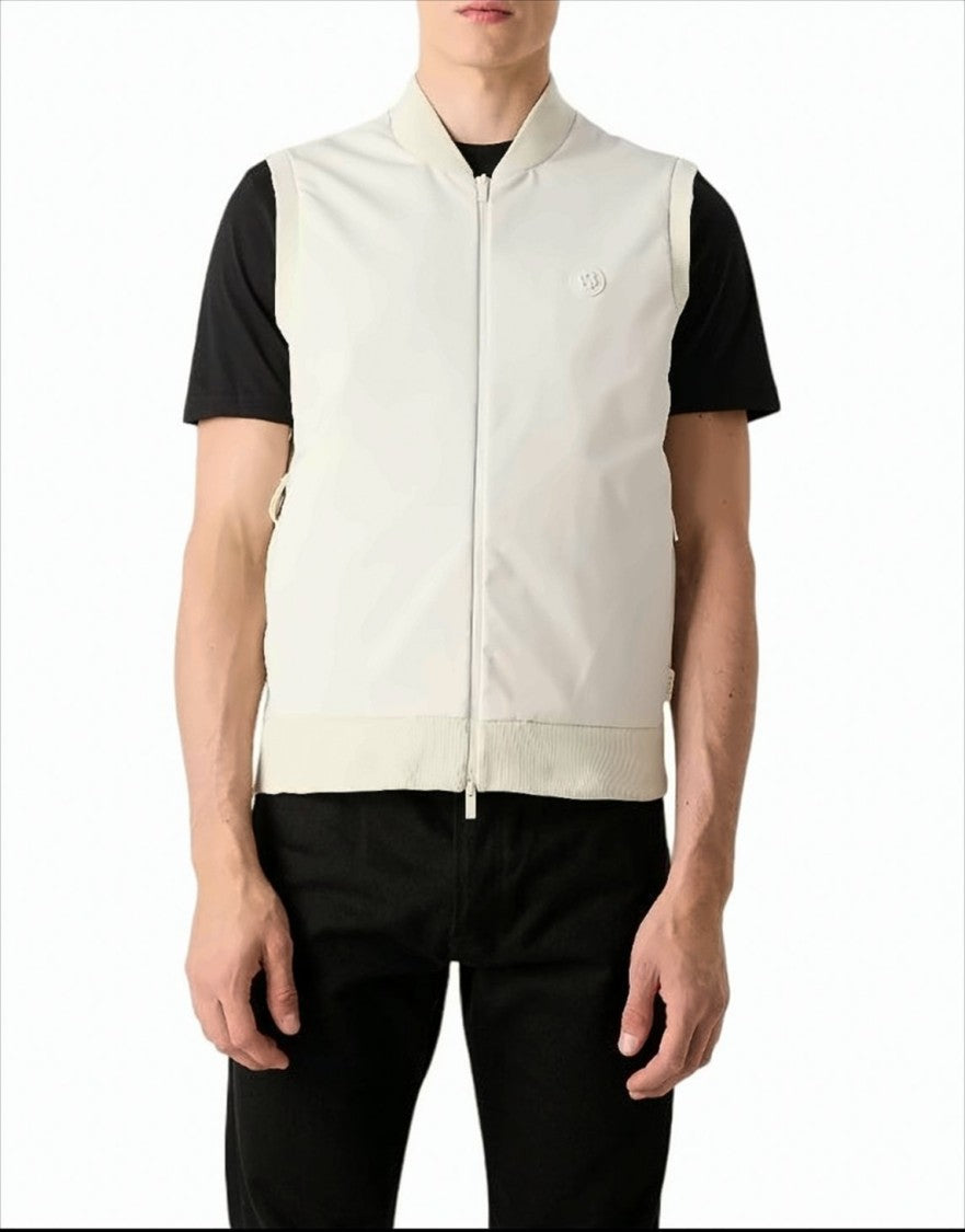 Boss Sleeveless White Vest With All-Over Logo