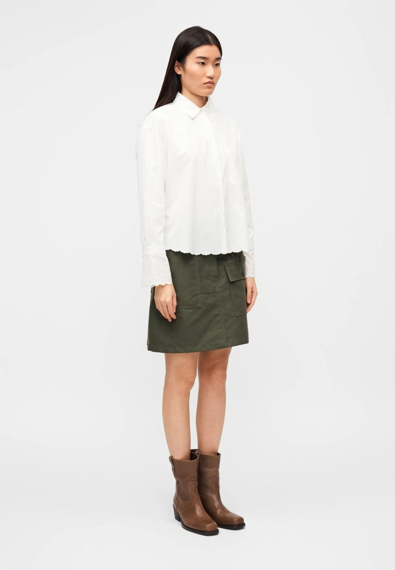 Max Mara Ivory White Cotton Blend Shirt