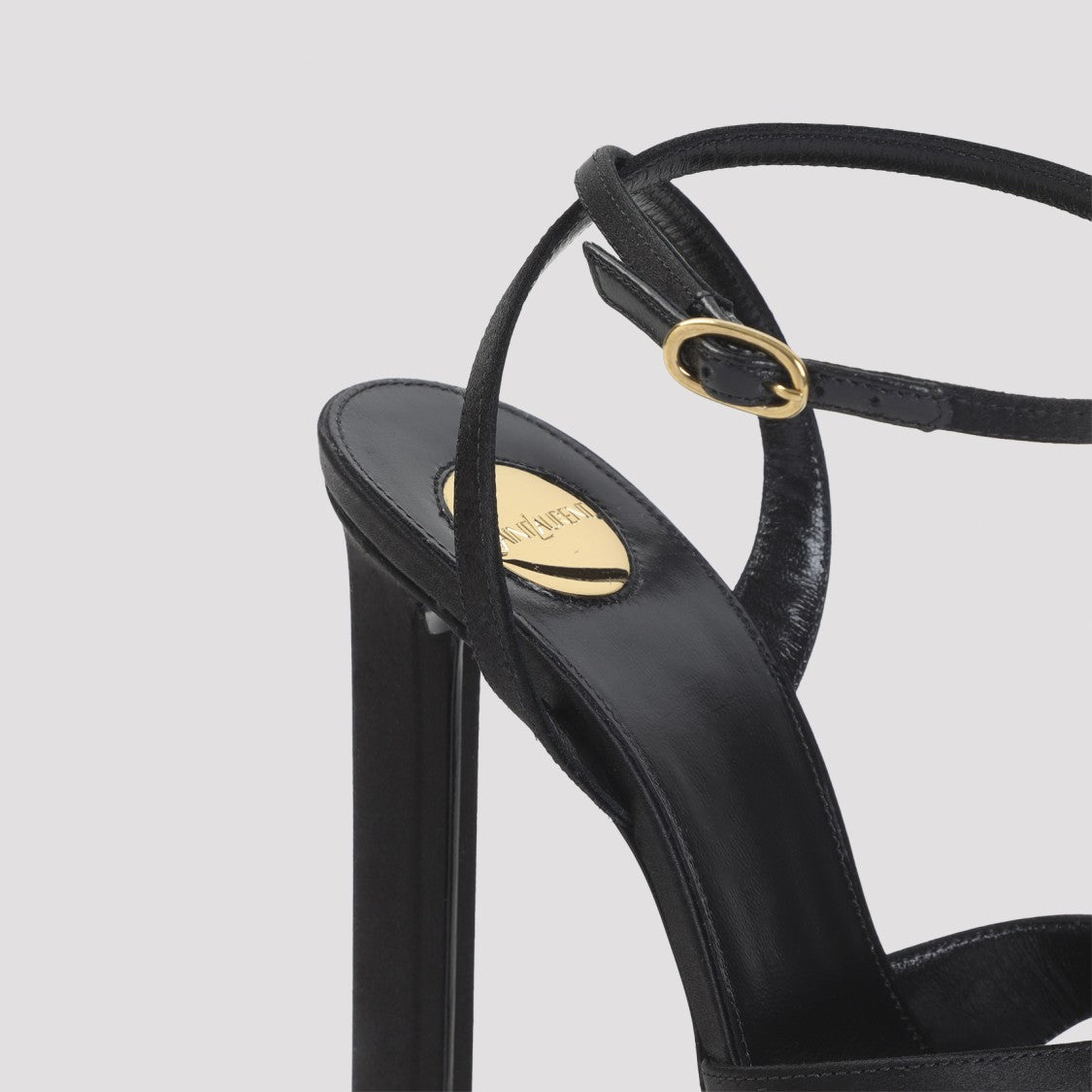 Saint Laurent High-Heeled Platform Sandal With Crisscross Straps