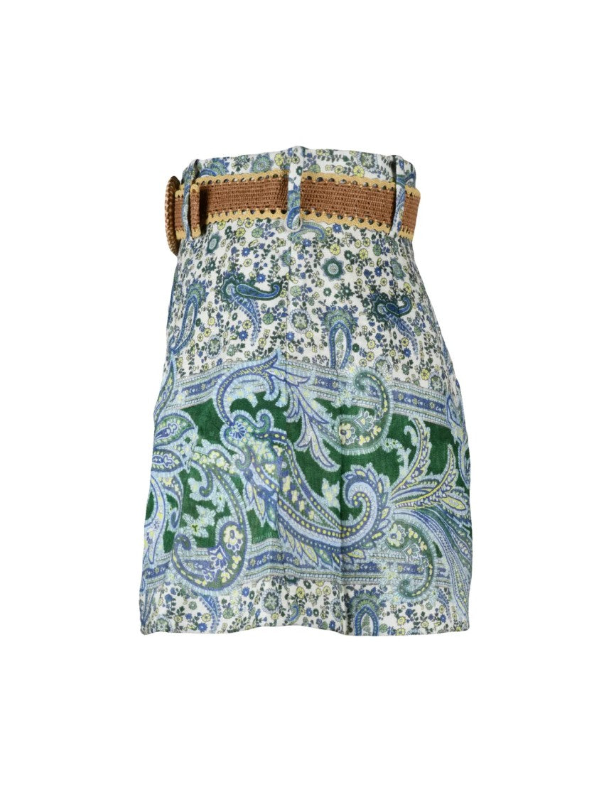Zimmermann Linen Paisley Shorts