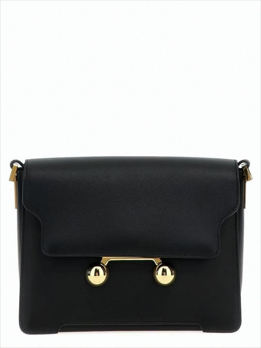 Marni Smooth Calf Leather Crossbody Bag With Gold-Tone Clasp