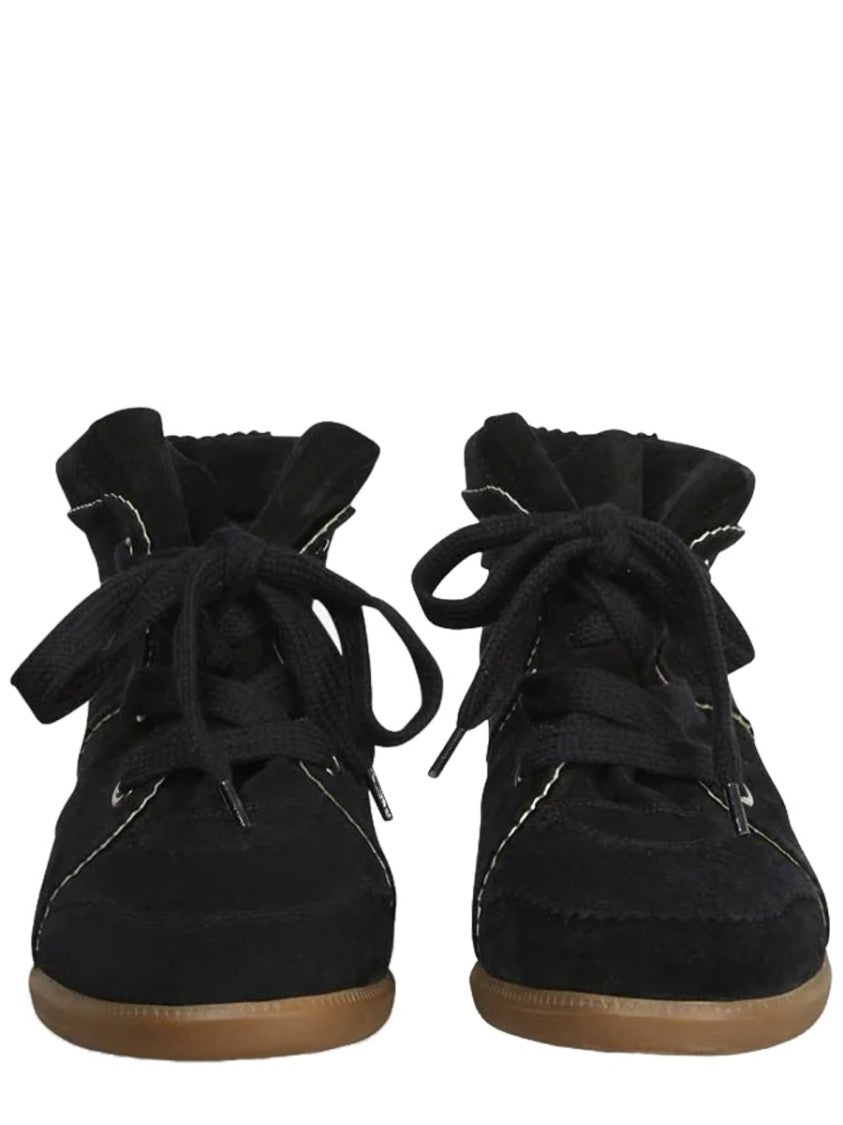 Isabel Marant Bobby High-Top Black Cow Leather Sneakers