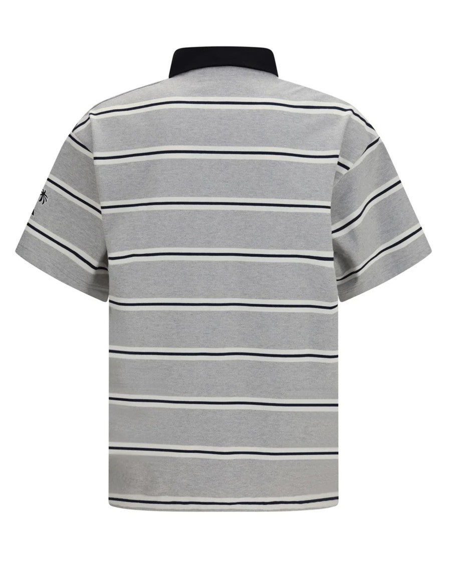 Palm Angels Horizontal Stripe Polo Shirt With Button Placket