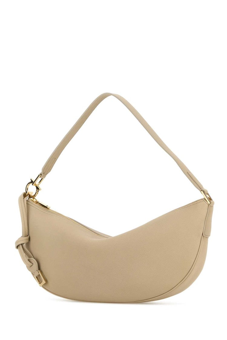 Salvatore Ferragamo Sand Leather Shoulder Bag