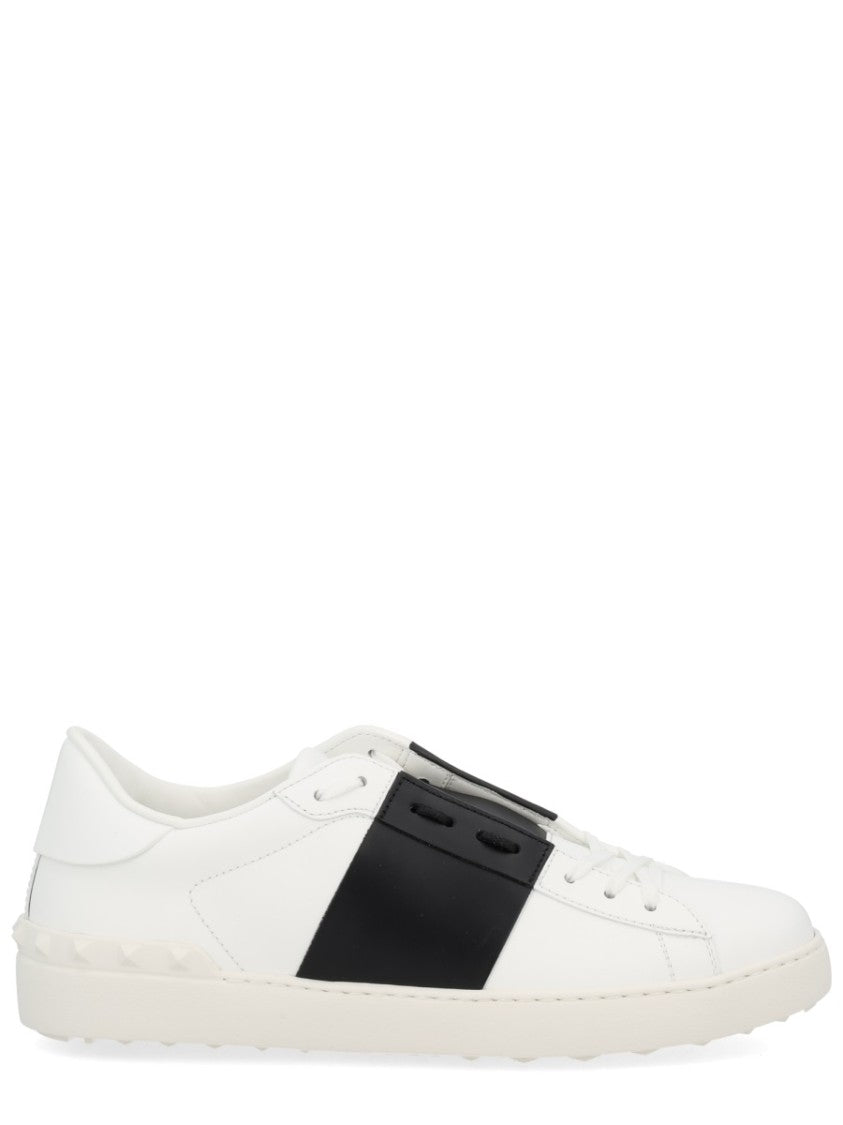Valentino Garavani Open Midfoot Strap Leather Sneakers
