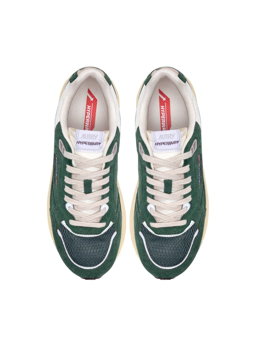 Autry Green Mesh Suede Sneakers