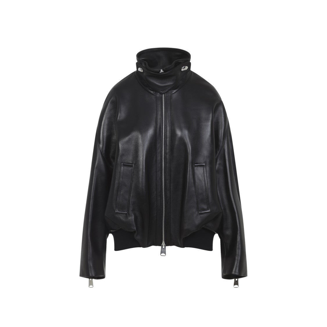 Khaite Oversized Black Lamb Leather Jacket