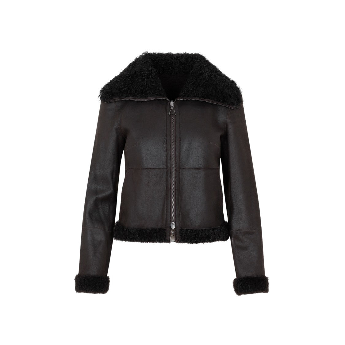 Akris Mocca Lamb Leather Jacket