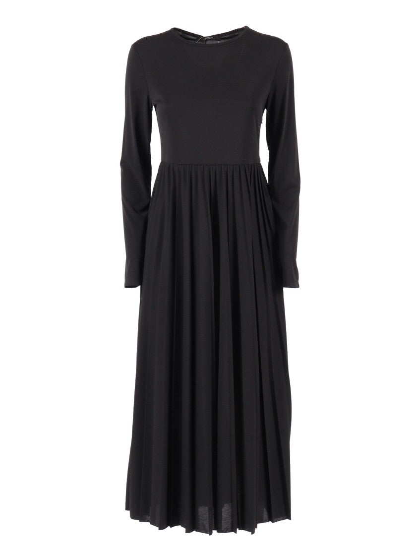 Max Mara Sleek Black Jersey Midi Dress With Fitted Silhouette