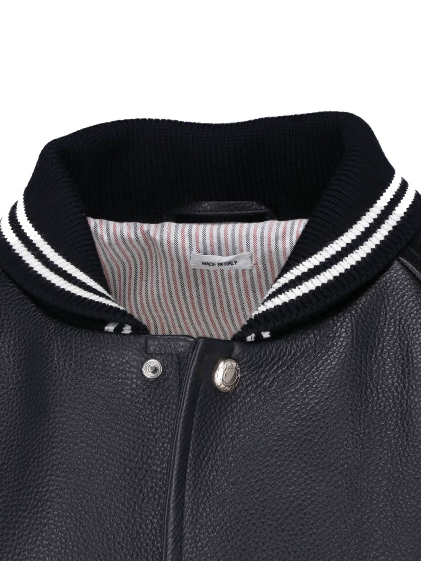 Thom Browne Black Calfskin Blouson Jacket