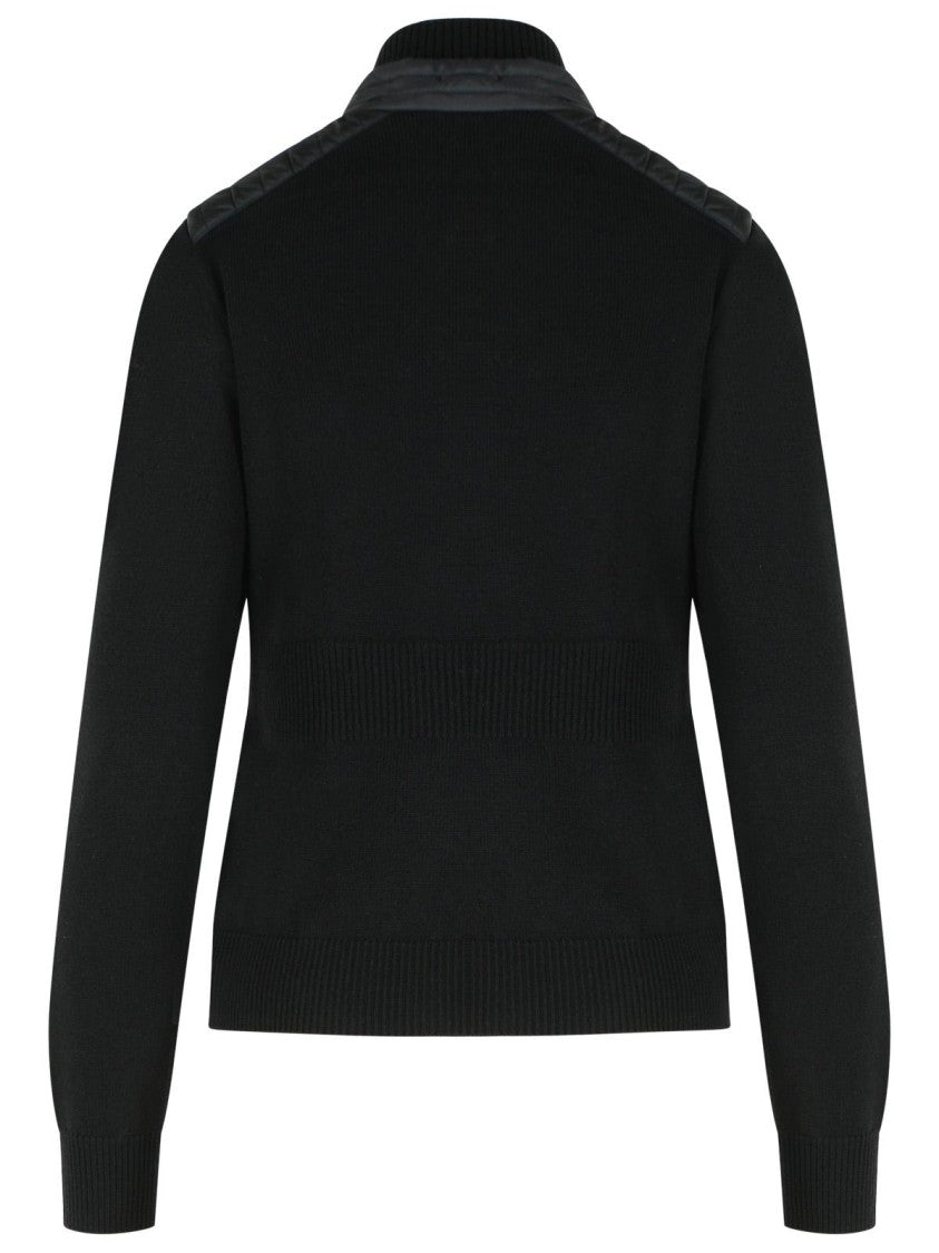 Moncler Grenoble Black Quilted Virgin Wool-Blend Cardigan