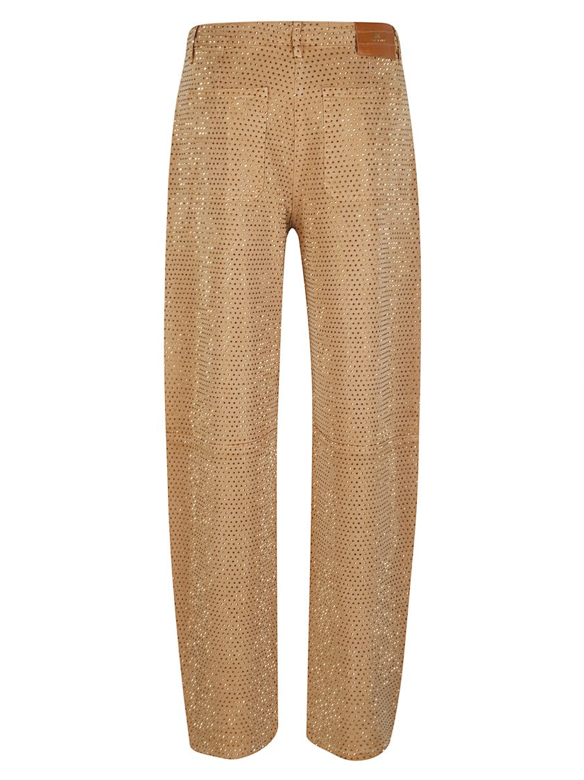 Elisabetta Franchi Perforated Lyocell Five-Pocket Straight-Leg Jeans