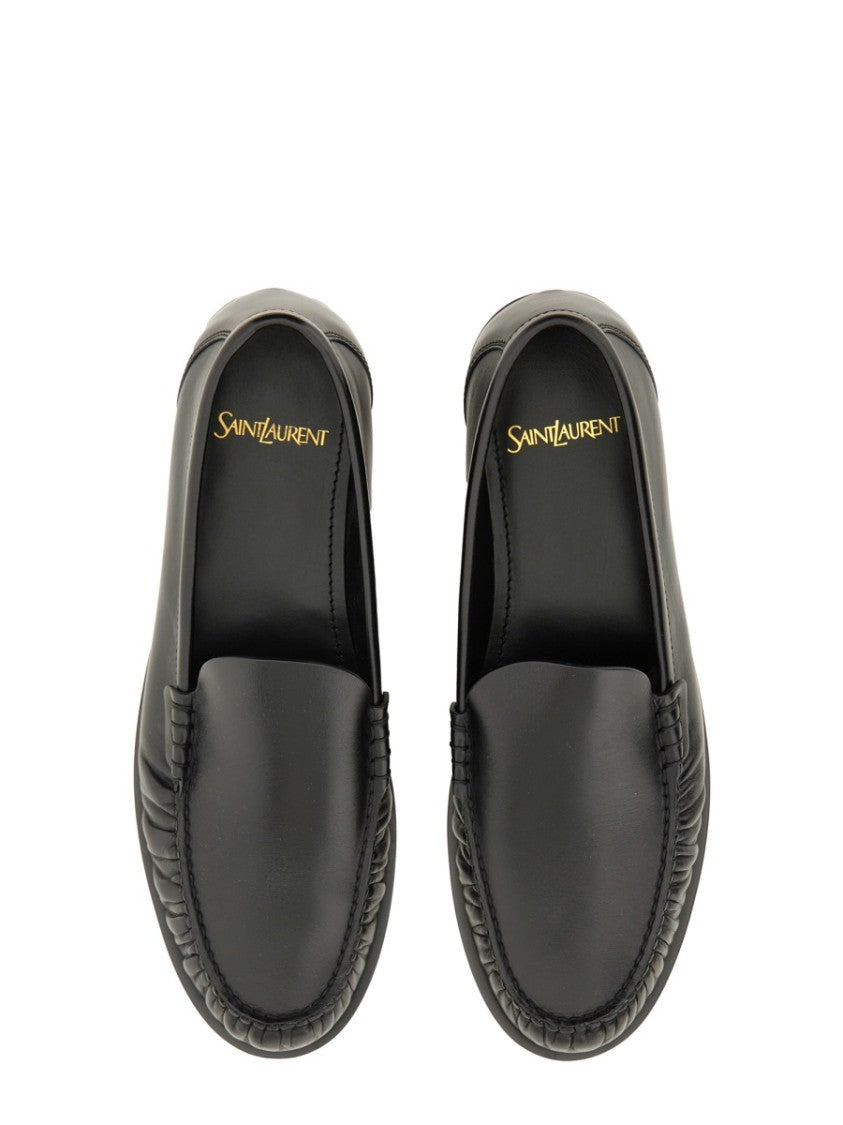 Saint Laurent Moccasin With Gathered Detail And Low-Profile Sole