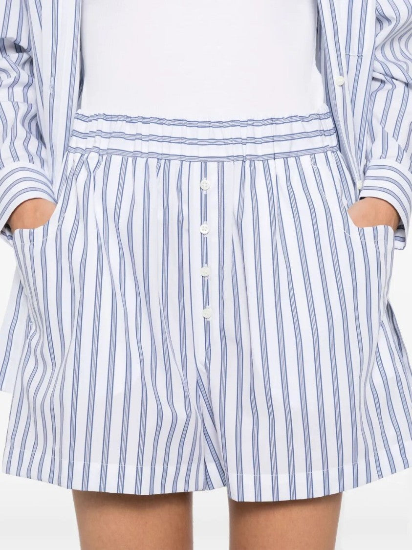 Cuantico Vertical Striped Cotton Shorts