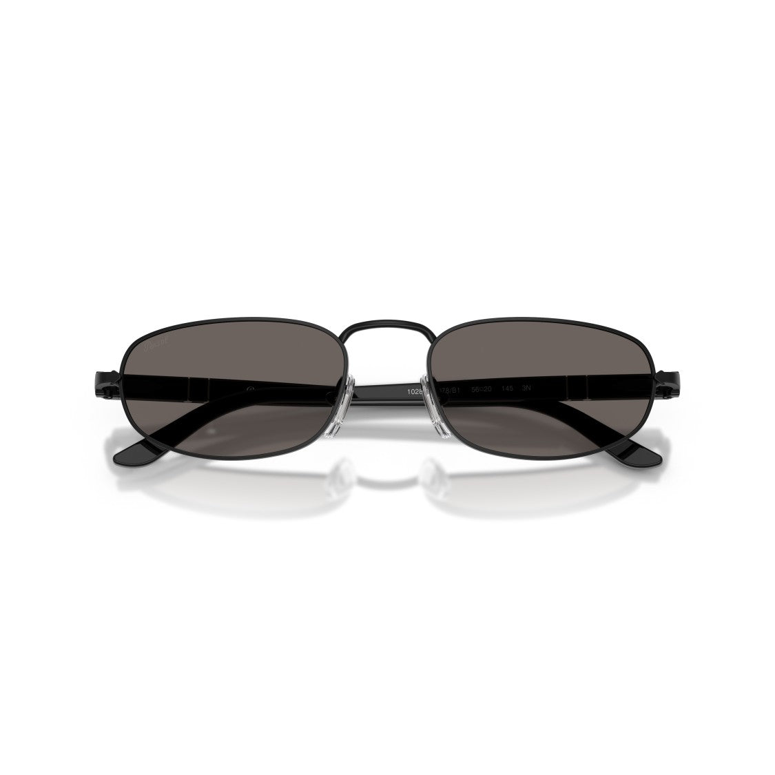 Persol 0Po1028s Oval Metal Frame Sunglasses With Dark Lenses