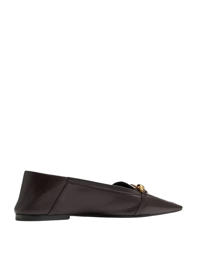 Saint Laurent Pointed Toe Leather Flats