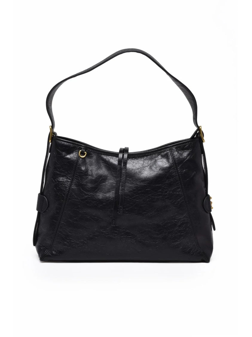 Ermanno Firenze Black Cowhide Adele Shoulder Bag