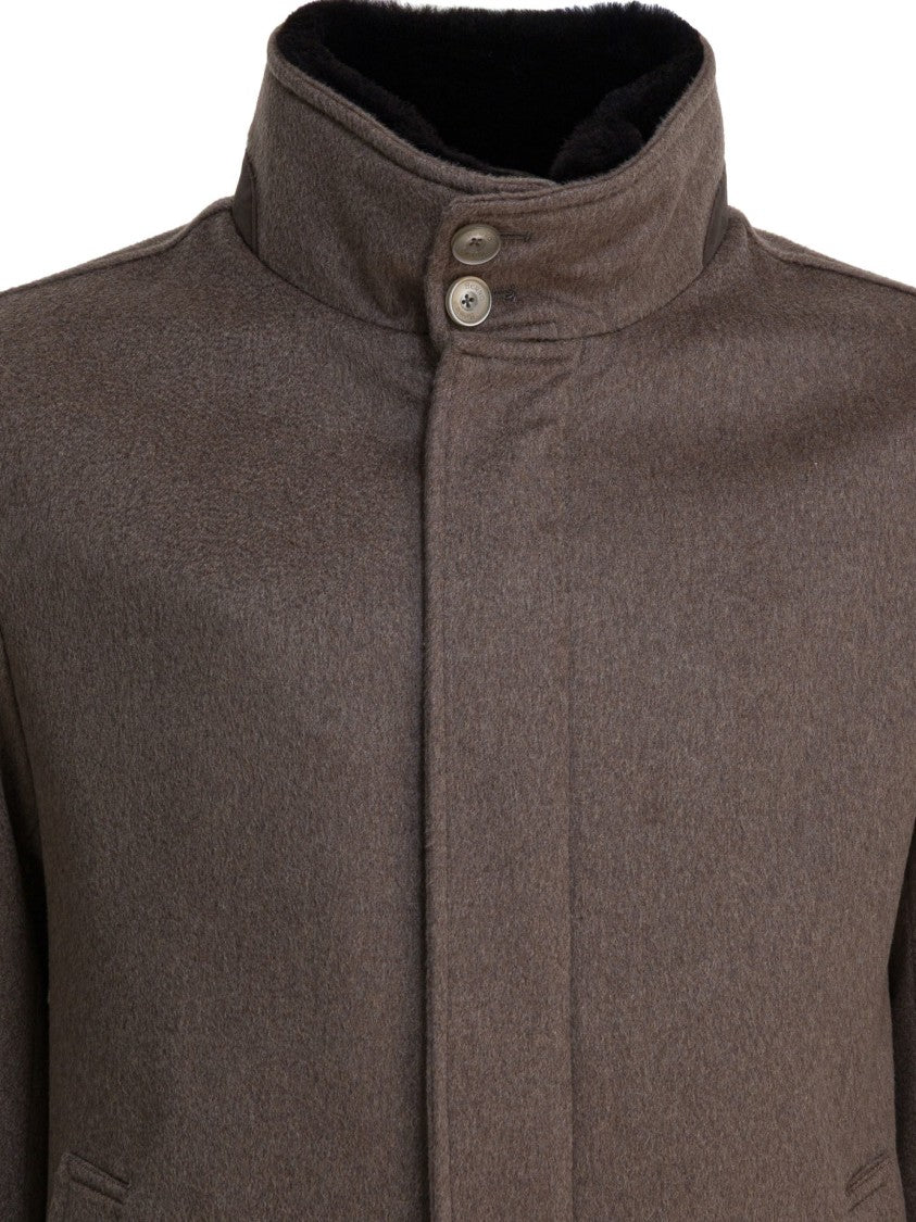 Herno Sophisticated Cashmere Coat With Adjustable Cuffs
