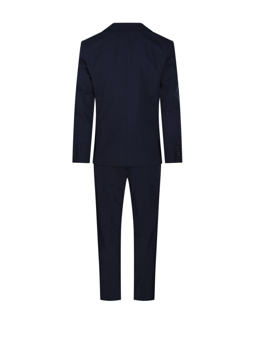 Santaniello Tailored Black Suit With Notch Lapels And Two-Button Closure