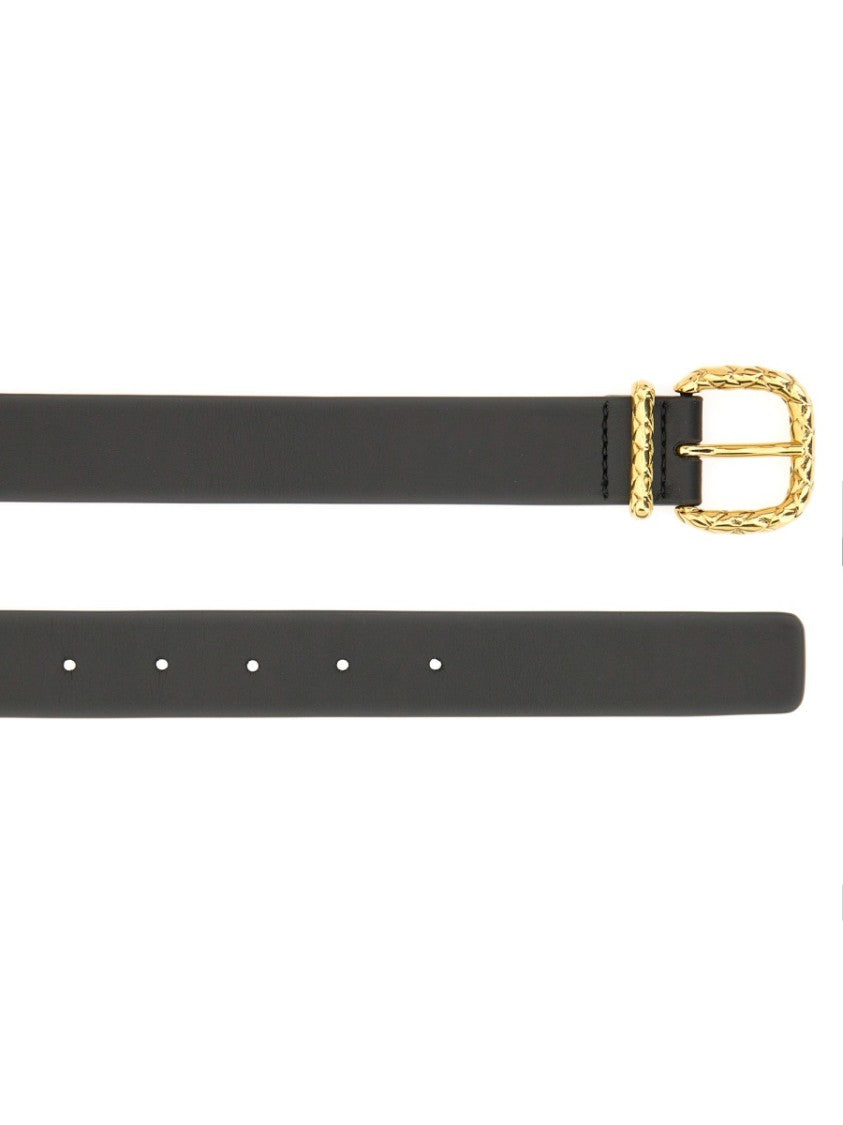 Bottega Veneta Coaxial Textured Buckle Calfskin Belt