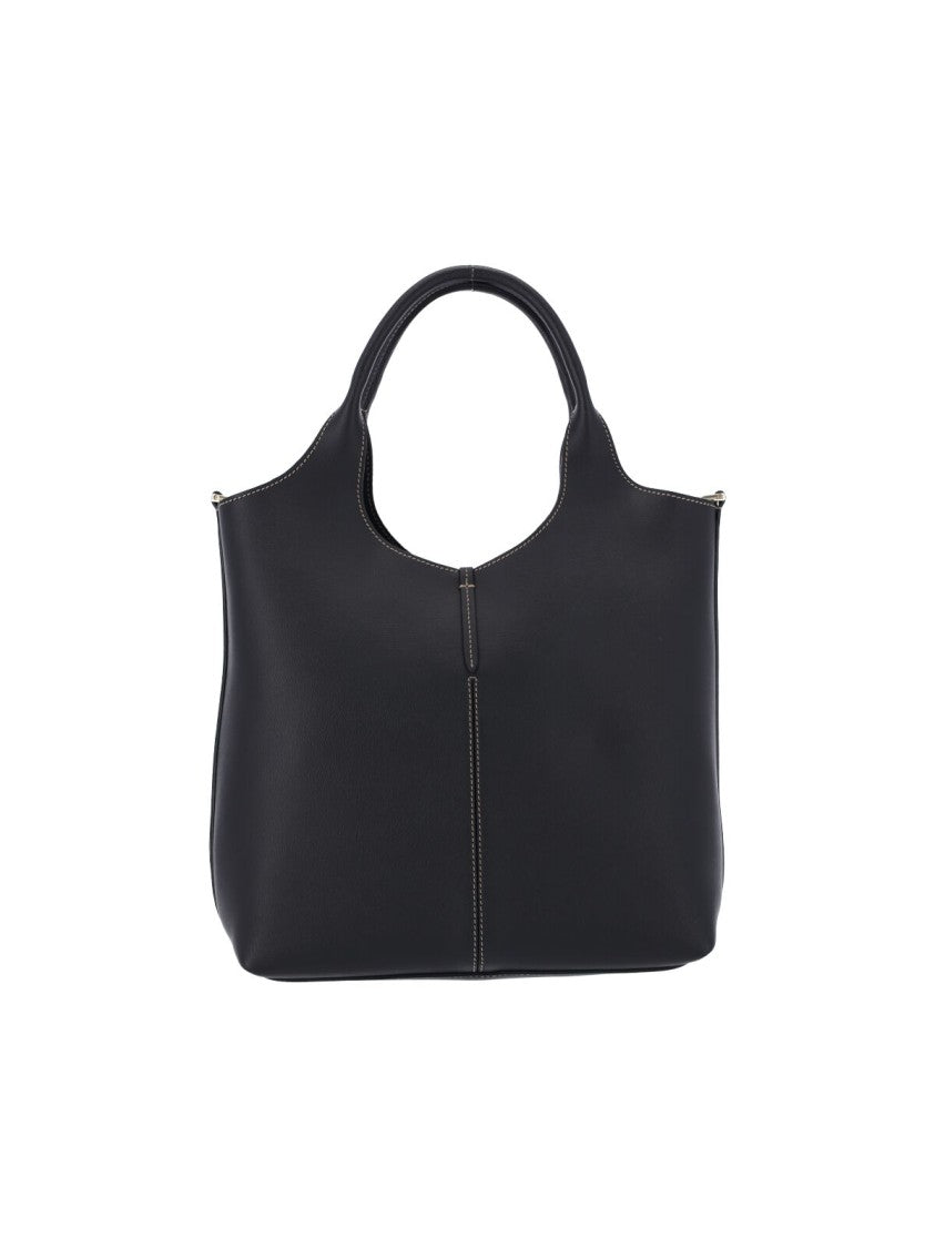 Tod's Black Leather Small Tote Bag